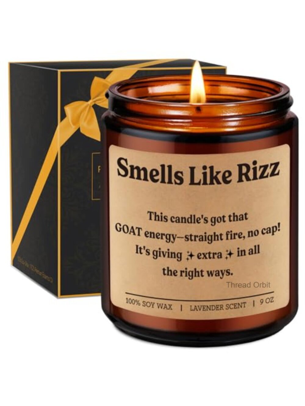 Funny Rizz Soy Candle Lavender Scented Teen Gift